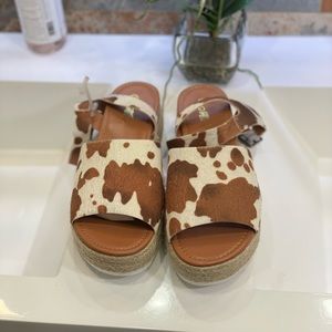 Espadrilles Animal Print Cow Hide Sandal